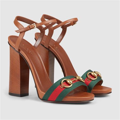 gucci heel sandals brown|Gucci sandals women heels.